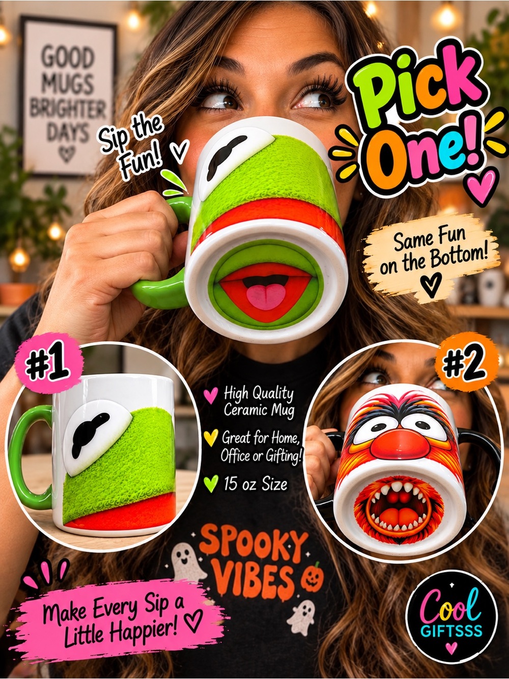 Pick One Fun Character Mug | 15 oz Ceramic Mug | Unique Gift Muppets Animal Ker - Picture 2 of 4